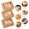 24 Pieces 8x6x2.5 Inches Cookie Boxes, Bakery Boxes with 3 Style Window, Treat Boxes, Pastry Pie Boxes for Chocolate Strawberries, Donuts, Cupcakes, Muffins and Dessert